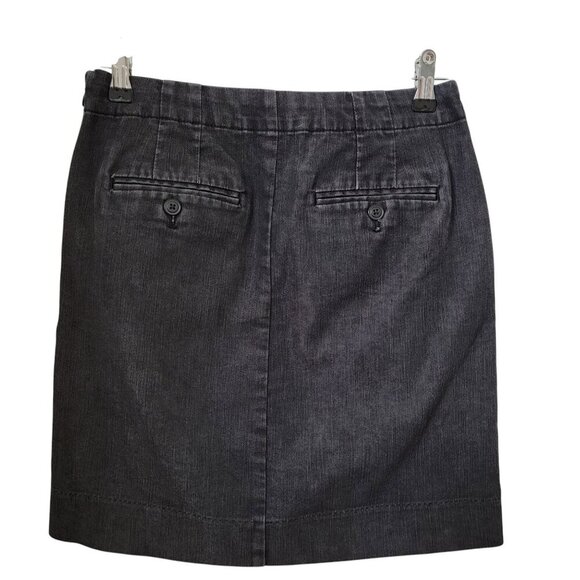 Gap Size 2 Washed Black / Gray Stretch Denim Sailor Button Pencil Skirt - Picture 2 of 8